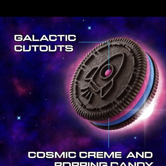 OREO Space Dunk Chocolate Cookies Popping Candy Cosmic Crème Limited Edition - Picture 3 of 9
